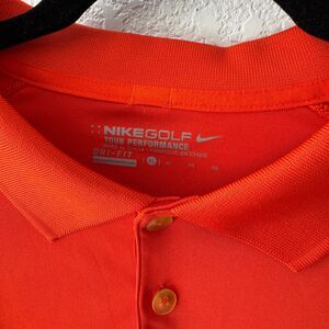 Nike Golf Tour Performance Men's XL Golf Polo Orange Shirt Dri Fit Wicking